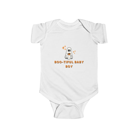 Boo-tiful Baby Boy Infant Fine Jersey Bodysuit With Scannable Photo Album